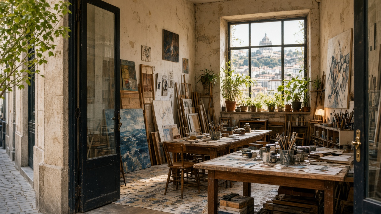 Adult art / drawing / painting studio full-bleed at Dawnfield Art Studio